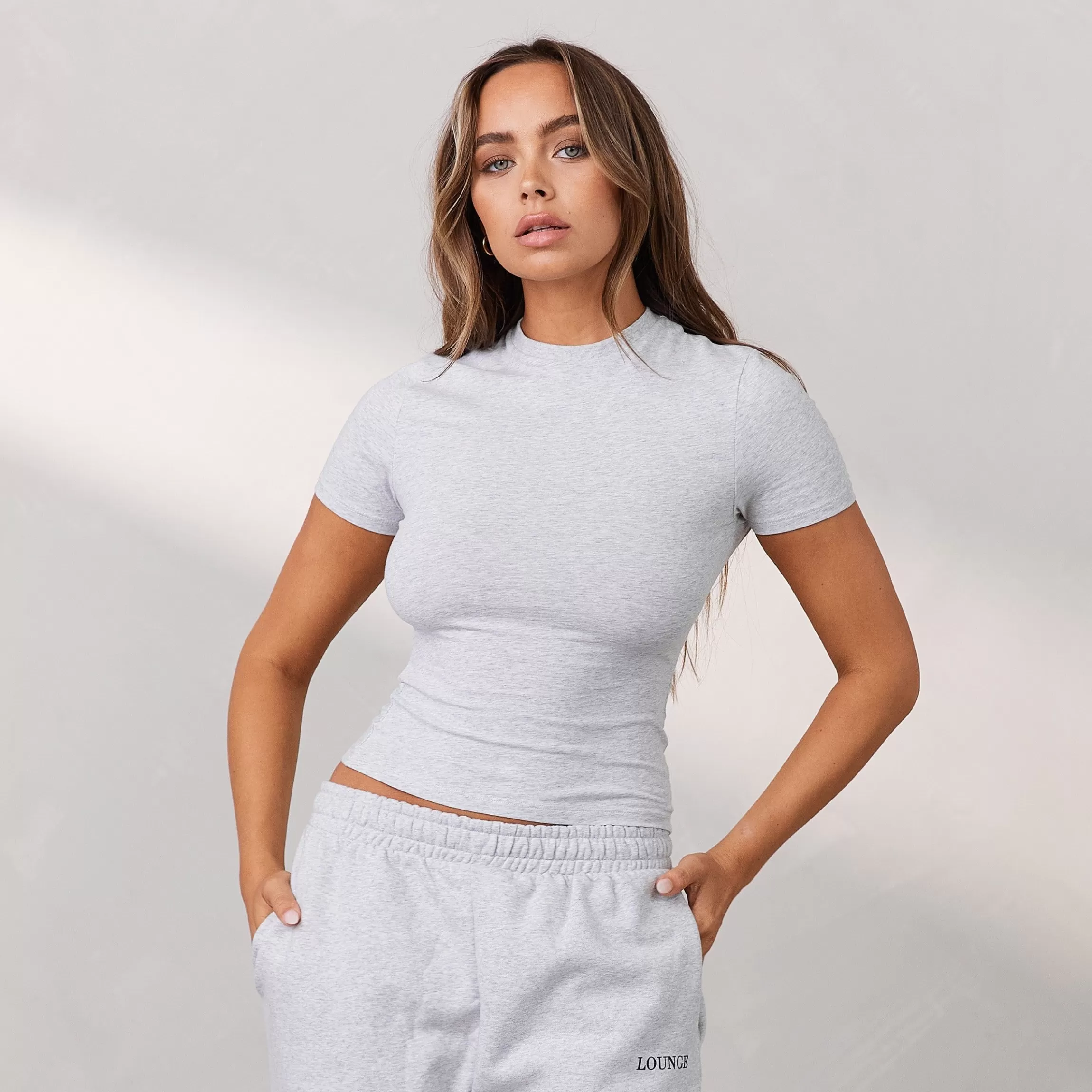 Kvinna Lounge Underwear Essential Kortarmad Figursydd T-Shirt