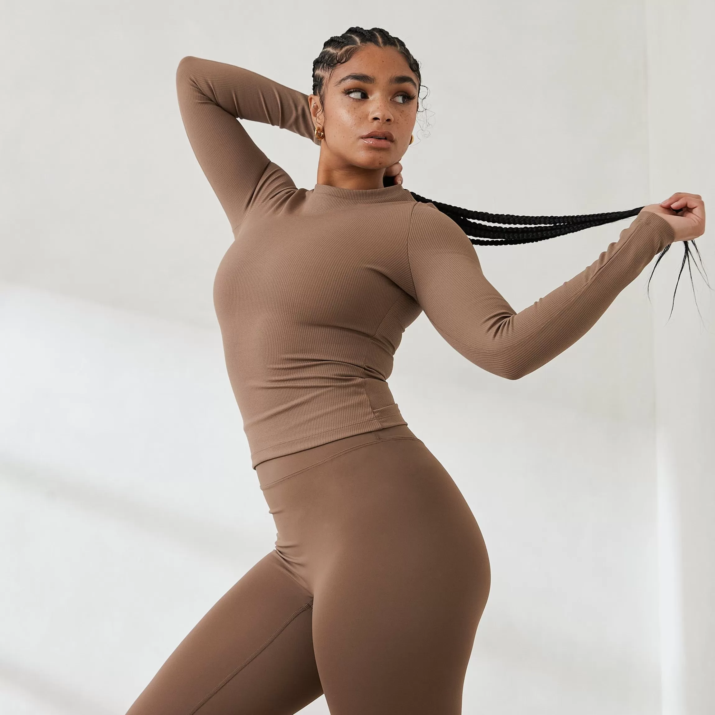 Kvinna Lounge Underwear Essential Langarmad Ribbstickad Top