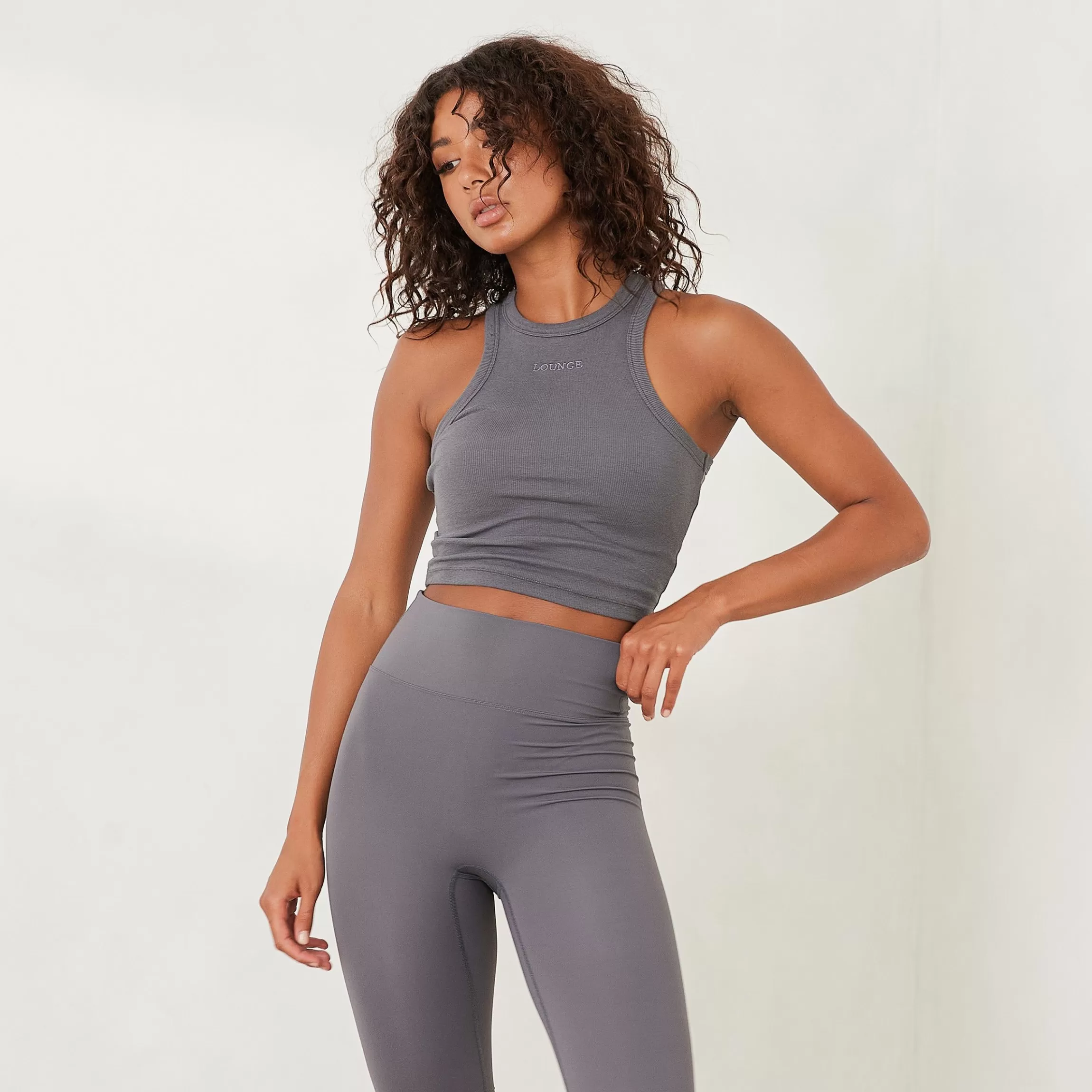 Kvinna Lounge Underwear Essential Ribbstickad Brottarrygg Top